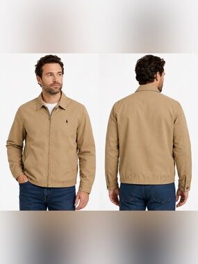 Polo by Ralph Lauren Harrington Khaki Zip-Front Jacket Men's Large